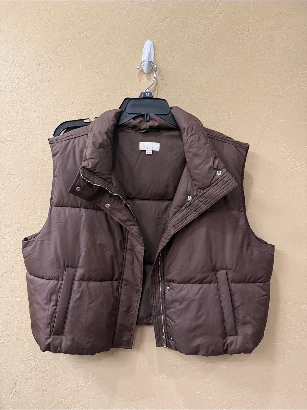 LOFT Chocolate Brown Puffer Vest